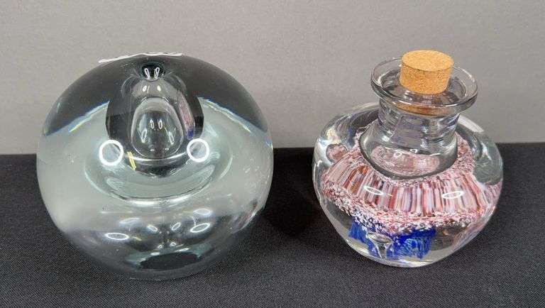 Pair of Large Glass Paperweights image