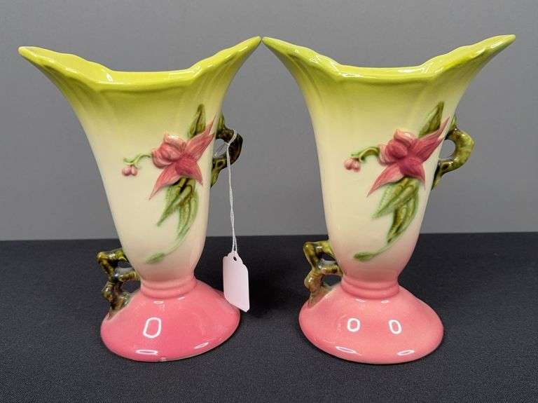 Pair of Hull Pottery Woodland Vases image