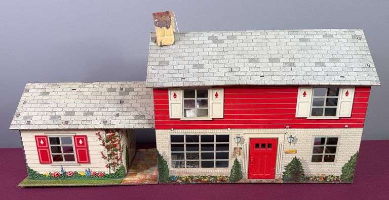 Metal Dollhouse w/ Furniture Pieces image