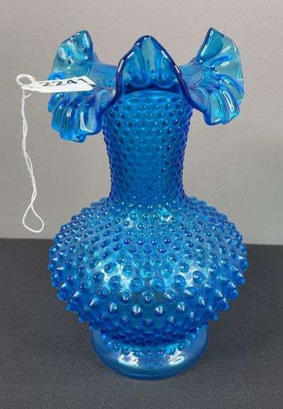 Fenton Colonial Blue Hobnail Vase image