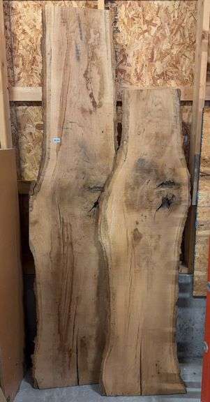Pair of Wooden, Rough Cut, Live Edge Slabs image