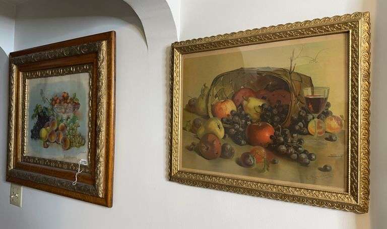 Pair of Framed Fruit Painting Signed J.R. Smith & H. Raymann image