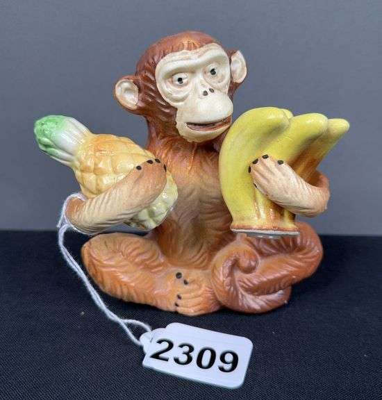 Monkey with Pineapple & Banana Salt & Pepper Shakers image