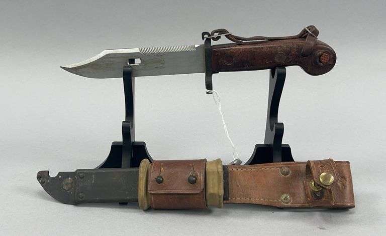 Romanian AK Bayonet Fighting Knife with Wire Cutter Sheath image