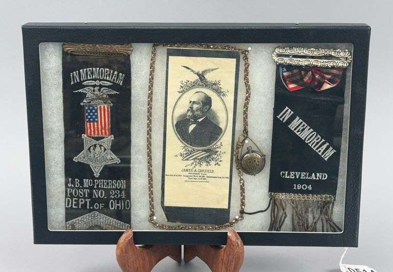 Mourning Ribbon & Presidential Ribbon In Memoriam & James A. Garfield Ribbon image