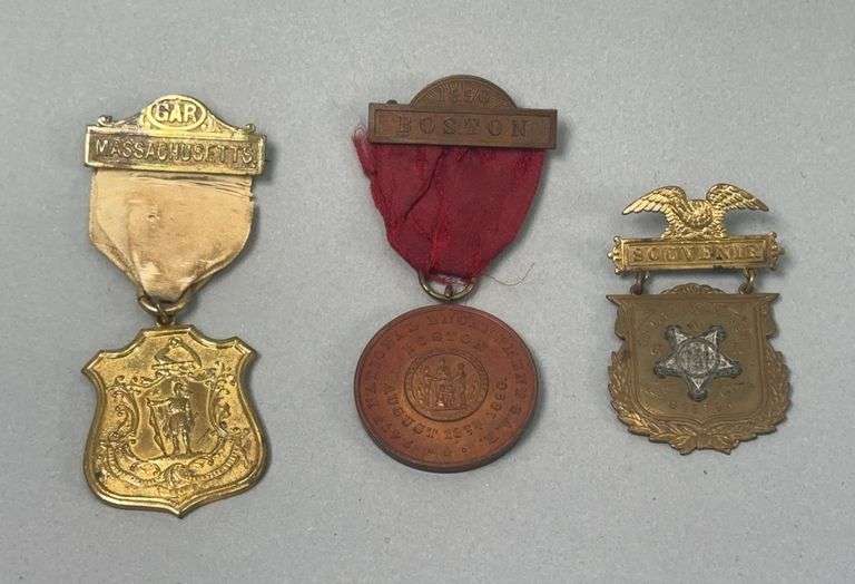 Three Boston Massachusetts Souvenir Encampment Medals image