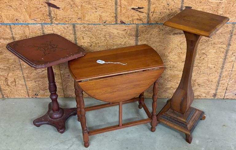 Pair of Plantstands & Drop Leaf Side Table image