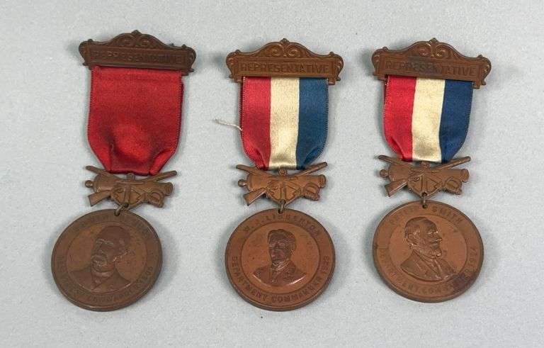 Three G.A.R. Representative Encampment Badges image
