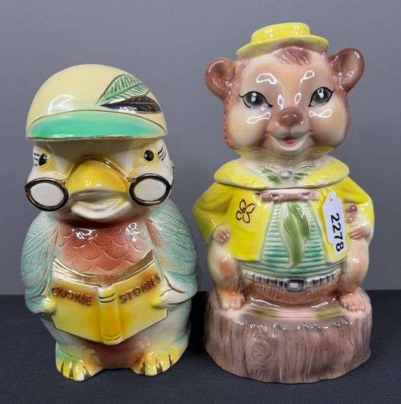 Roseville “Cookie Stories” Jar & Chipmunk Cookie Jar image