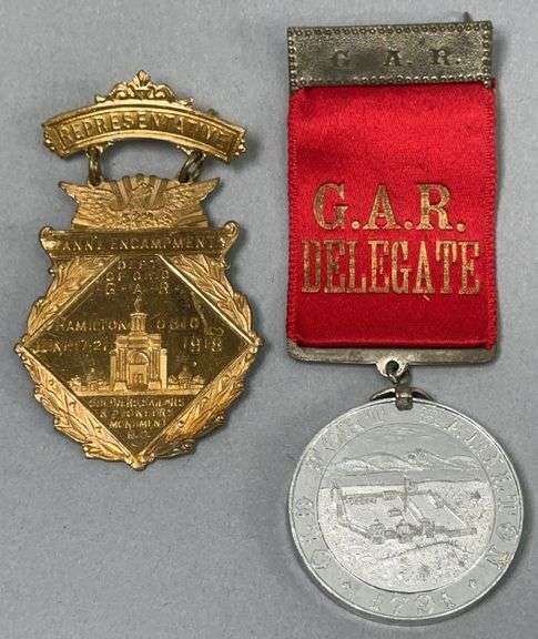 Pair of Hamilton Ohio Encampment & Delegate Badges image