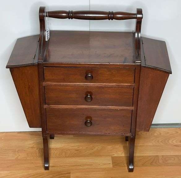 Wooden Sewing Cabinet With Carry Handle image