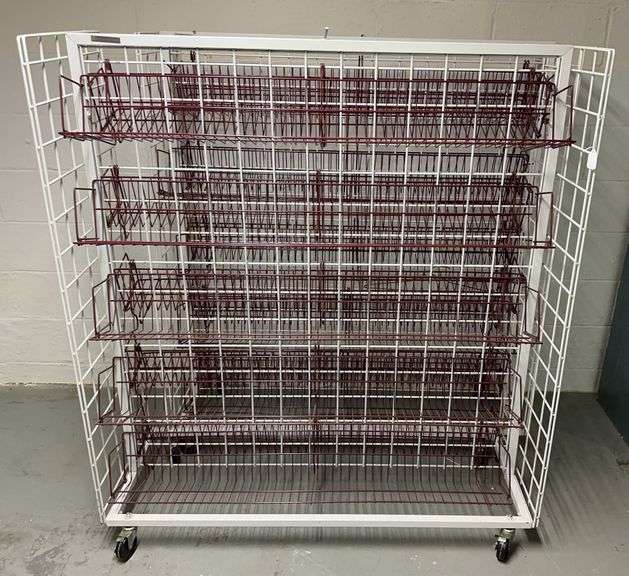 2 Industrial-Grade Mobile Wire Shelving Unit image