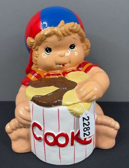 Vintage Little Boy Ceramic Cookie Jar image