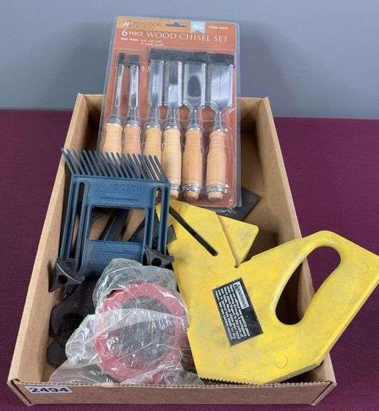 Six Piece Wood Chisel Set & Misc. Woodworking Tools image