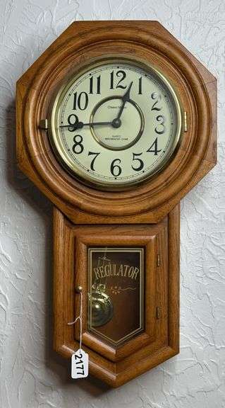 Classic Manor Quartz Westminster Chime Regulator Wooden Wall Clock image