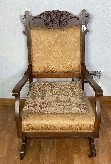 Wooden Upholstered Rocking Chair image