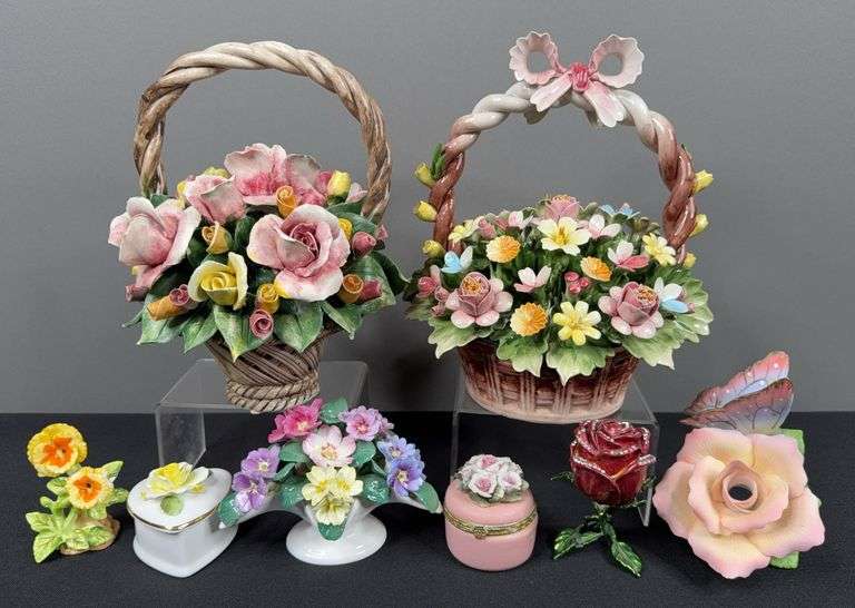 Flower Baskets & Porcelain Floral Home Decor image
