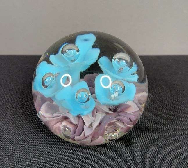 St. Clair Flower Art Glass Paperweight image
