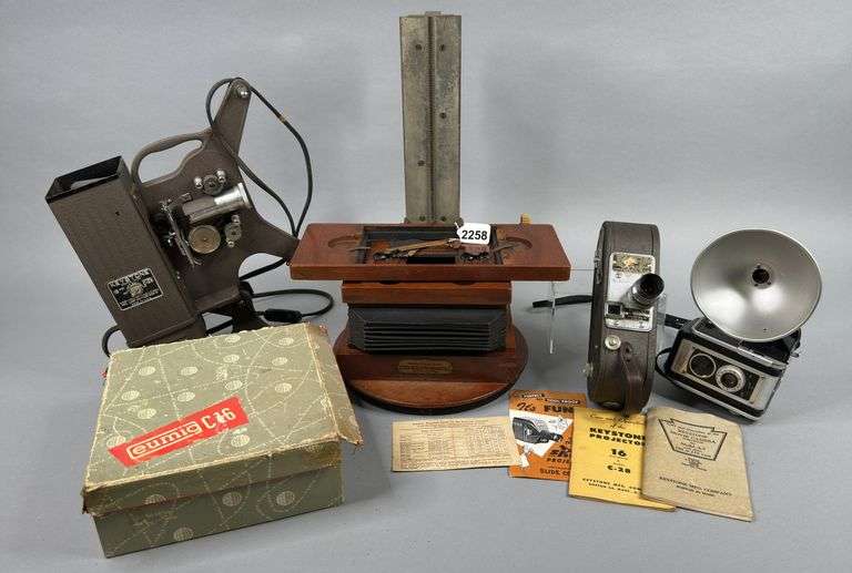 Keystone Film Viewer & Assorted Vintage Cameras & Supplies image