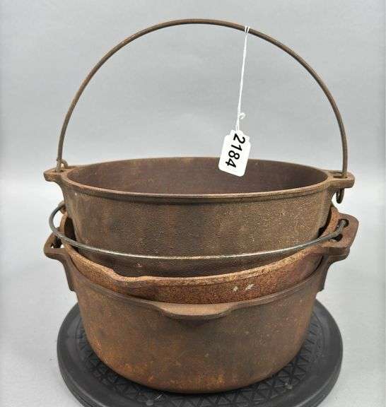 (3) Cracked & Misc Cast Iron Pots image