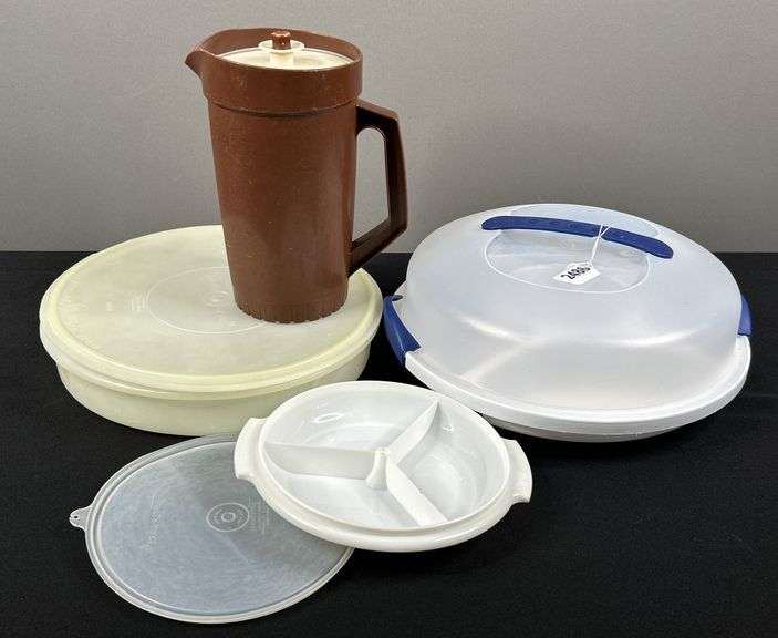 Sterilite Portable Veggie Tray and Vintage Tupperware Containers