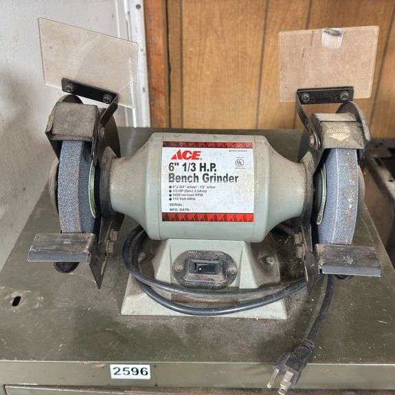 Ace 6” 1/3 HP Bench Grinder & Rolling Cabinet