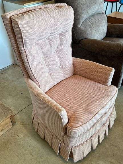 Pink Upholstered Rocking/Swivel Chair