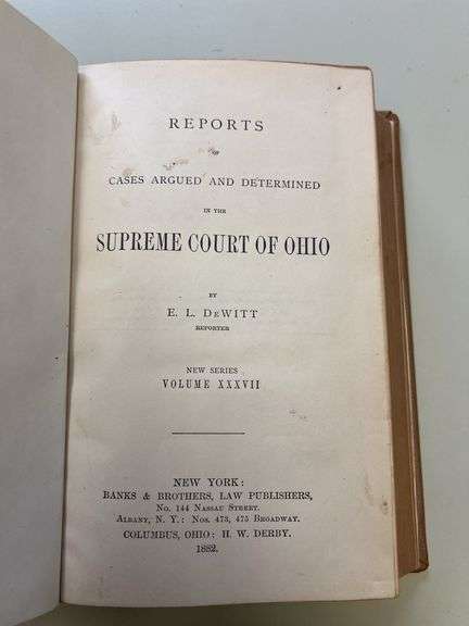 Ohio State Reports Volumes 1-37