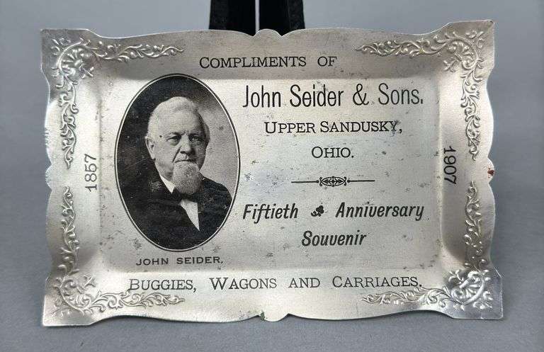 John Seider & Sons 50th Anniversary 1907 Ash Tray image