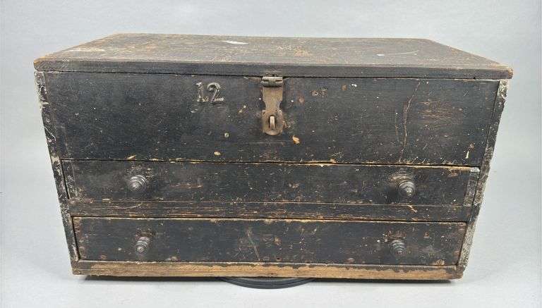 Wooden Tool Chest with Drawer Locks image
