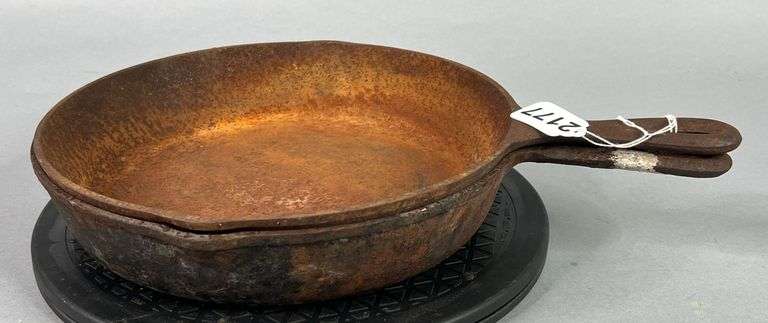 Two Unmarked 10.5” Cast Iron Skillets image