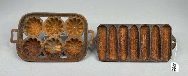 Unmarked Cast Iron Cornbread & Muffin Pans image