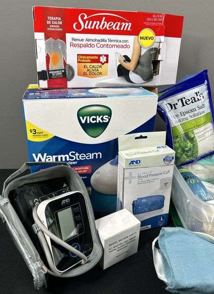 Assortment of Medical Products: Blood Pressure Cuff, BP Monitor, Body Wrap, Etc.