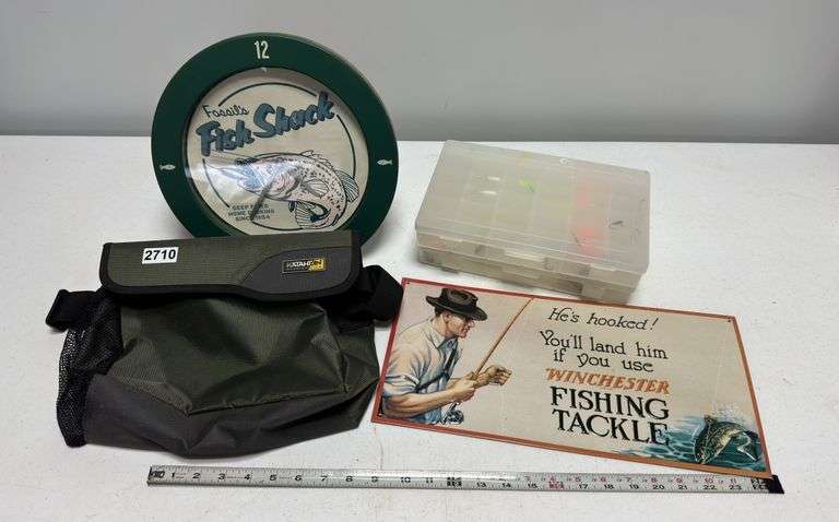Fishing Clock, Sign, & Tackle Organizers