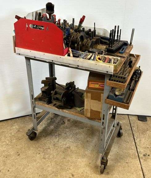 Bridgeport Tools & Bits On Rolling Cart