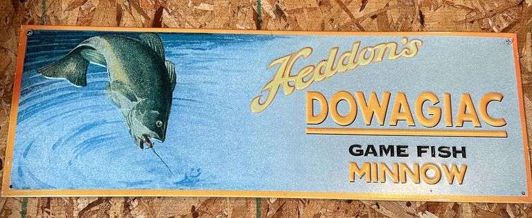 Heddon & Creek Chub Bait Tin Signs