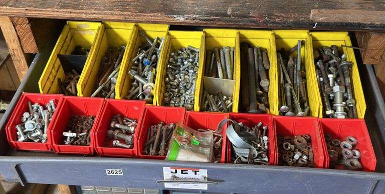 Lot of Assorted Nuts and Bolts In Organizers