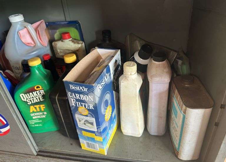 Garage Fluids & Cabinet Contents