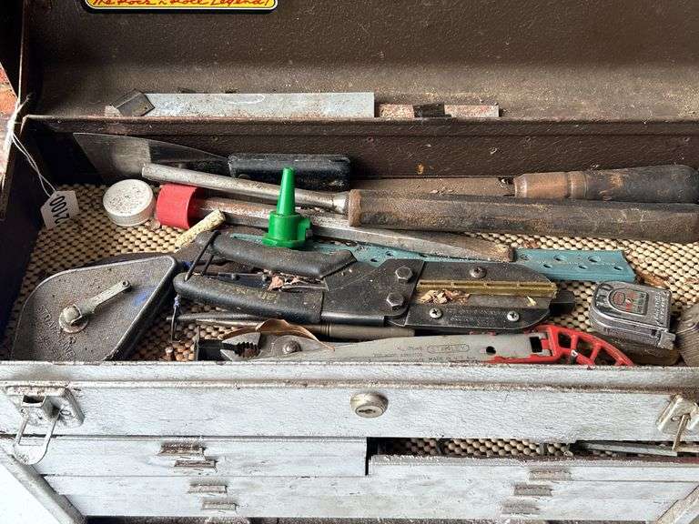 Kennedy Tool Box *with contents* and Kaiser 12 Propane Tank w Pressure Gauge