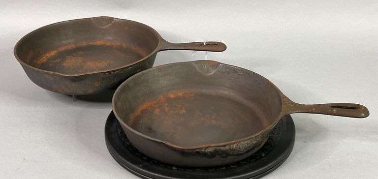 Pair of No. 8 10.5” Cast Iron Skillets image
