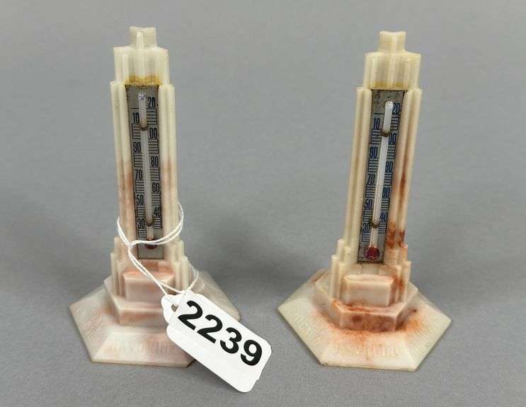 Pair of A Century of Progress 1934 Chicago Thermometers image