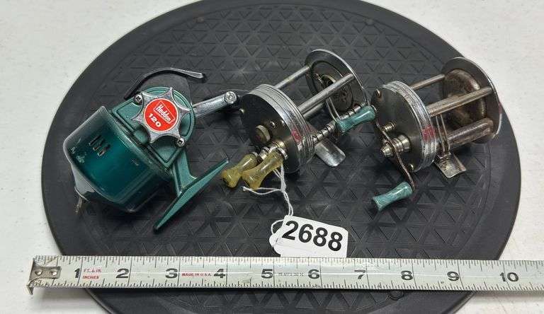 Heddon 120, Shakespeare 1920 Wondereel, & Bronson Comet Reels