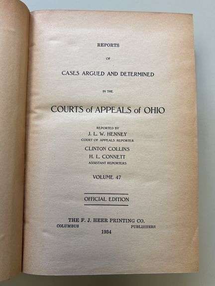 Ohio Appellate Reports Volumes 1-47