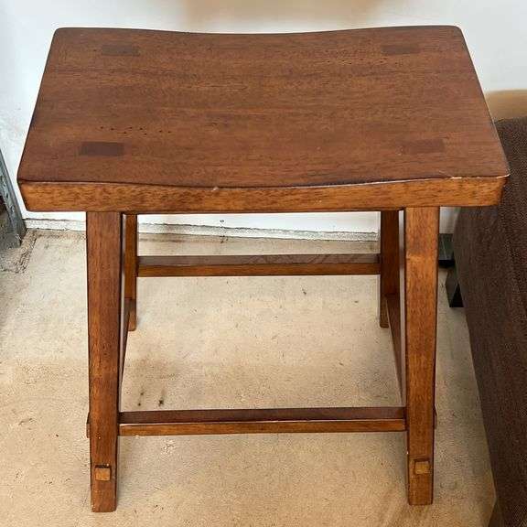 Bar Stool, Rubber Rugs, & Brown Ottoman