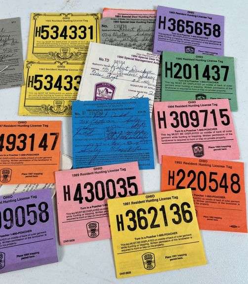 Vintage Hunting Licenses & Gun Safety Card
