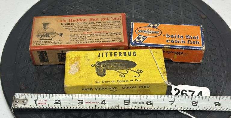 (3) Vintage Fishing Lure Boxes