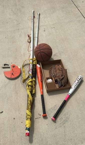 Volleyball Net, Baseball Supplies, & Assorted Items