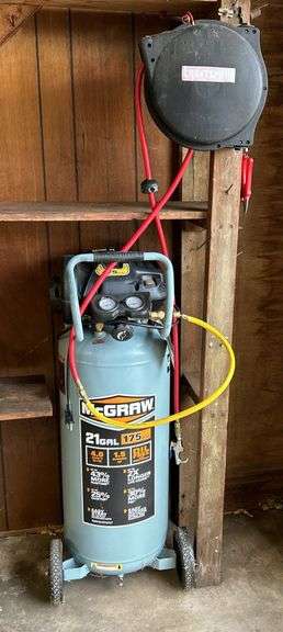 McGraw 21 Gallon Air Compressor & Craftsman Reel