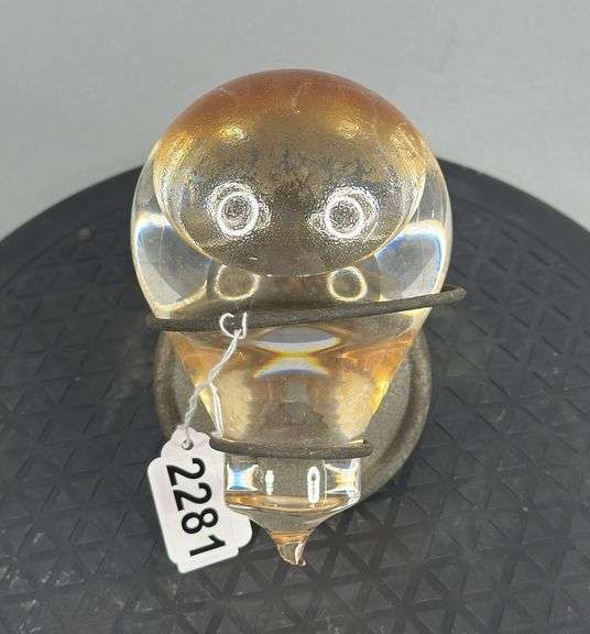 Vintage Red Comet Glass Fire Extinguisher Grenade with Wall Holder image