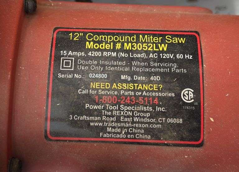 Tradesman 12” Compound Miter Saw
